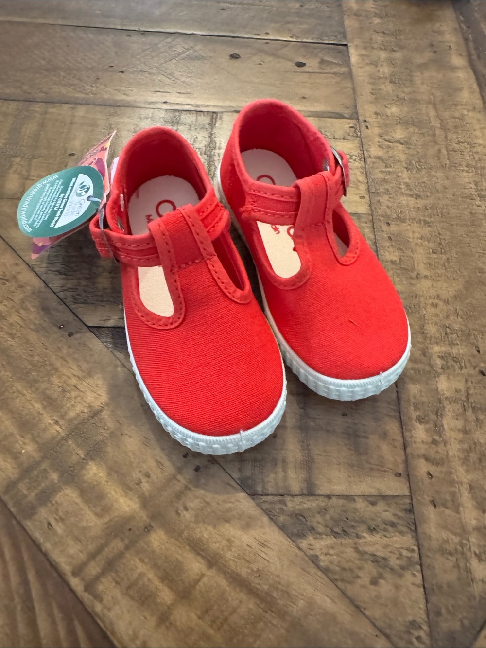 Kids Canvas T-Strap Shoes in Red - Unbranded